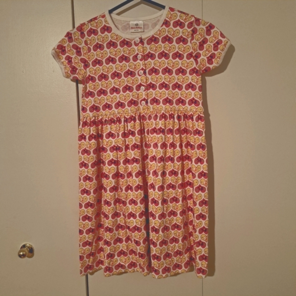 Charming Kids Dress with Heart Pattern